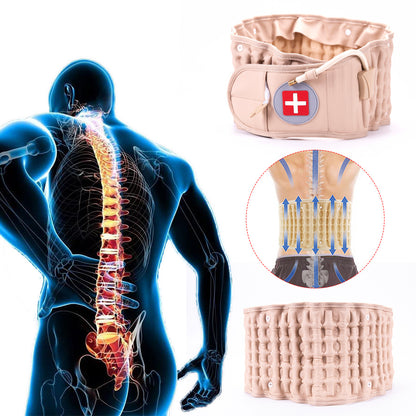 Back Decompression Lumbar Support Belt Waist Air Traction Brace Spinal Back Relief Belt Backache Pain Release Massager